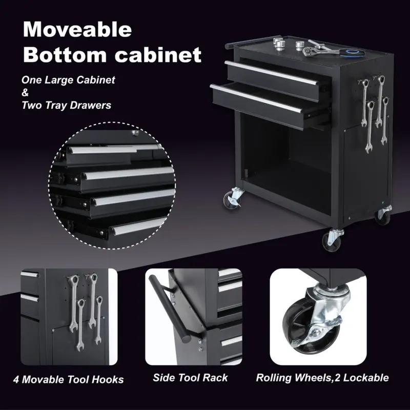 Tool Chest — 8-Drawer Rolling Tool Storage Cabinet with 2 in 1 — photo 7