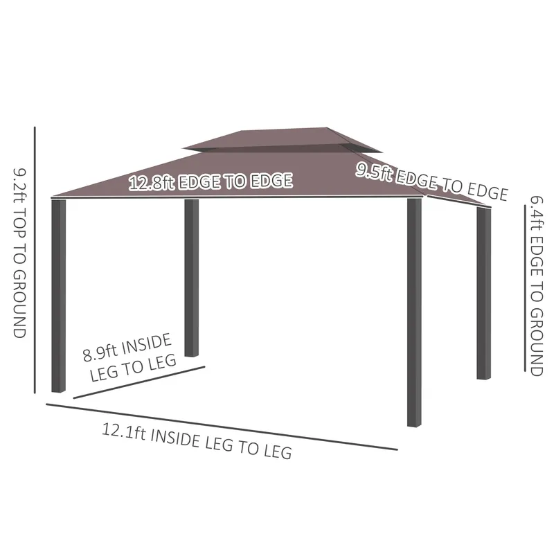 Patio Gazebo β Aluminum Frame Double Roof Outdoor Gazebo Canopy β photo 8