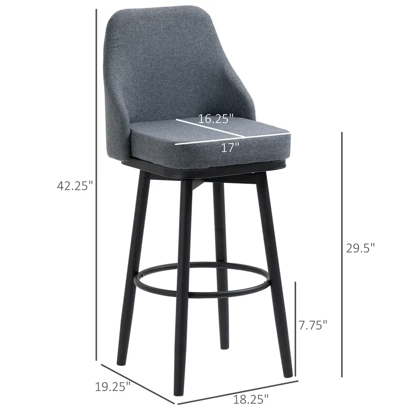 Modern Bar Stools — Set of 2 Swivel Kitchen Chairs — photo 3