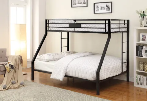 Limbra Sandy Black Finish Twin XL Queen Bunk Bed