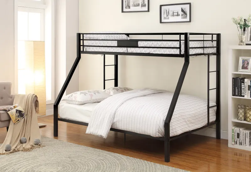 Limbra Sandy Black Finish Twin XL Queen Bunk Bed