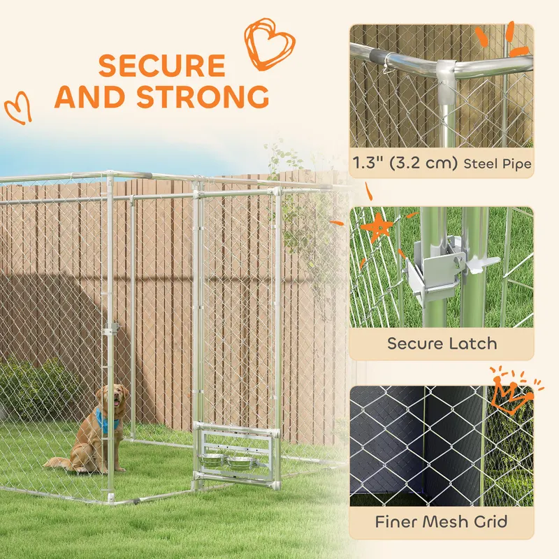 Galvanized Chain Link Large Outdoor Dog Kennel with Waterproof — photo 3