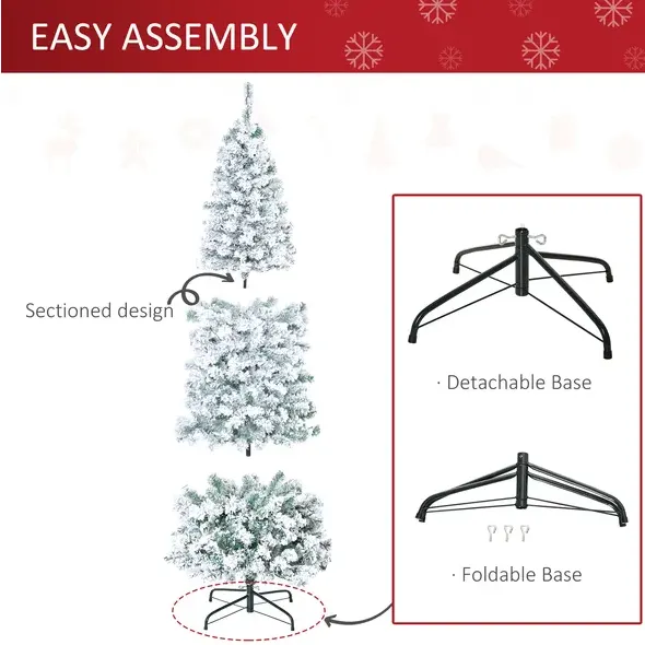 6 Ft Pre-lit Snow-flocked Slim Douglas Fir Artificial Christmas — photo 5
