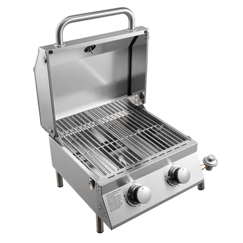 Tabletop Gas Grill β 2-Burner Stainless Steel Portable Propane