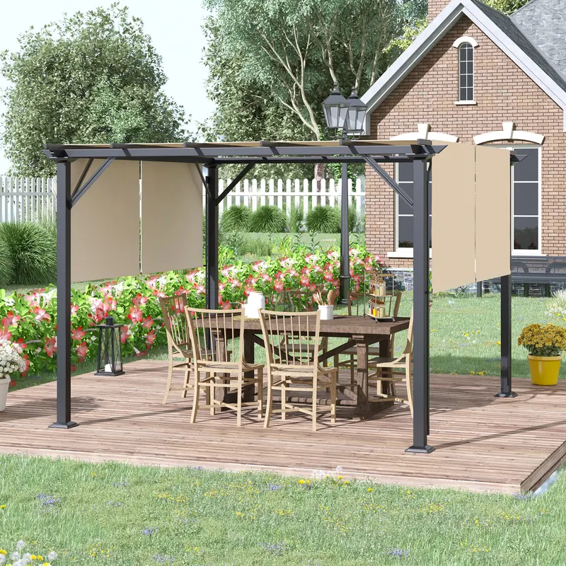 Outdoor Retractable Pergola Canopy with Sun Shade Unique Design — photo 6