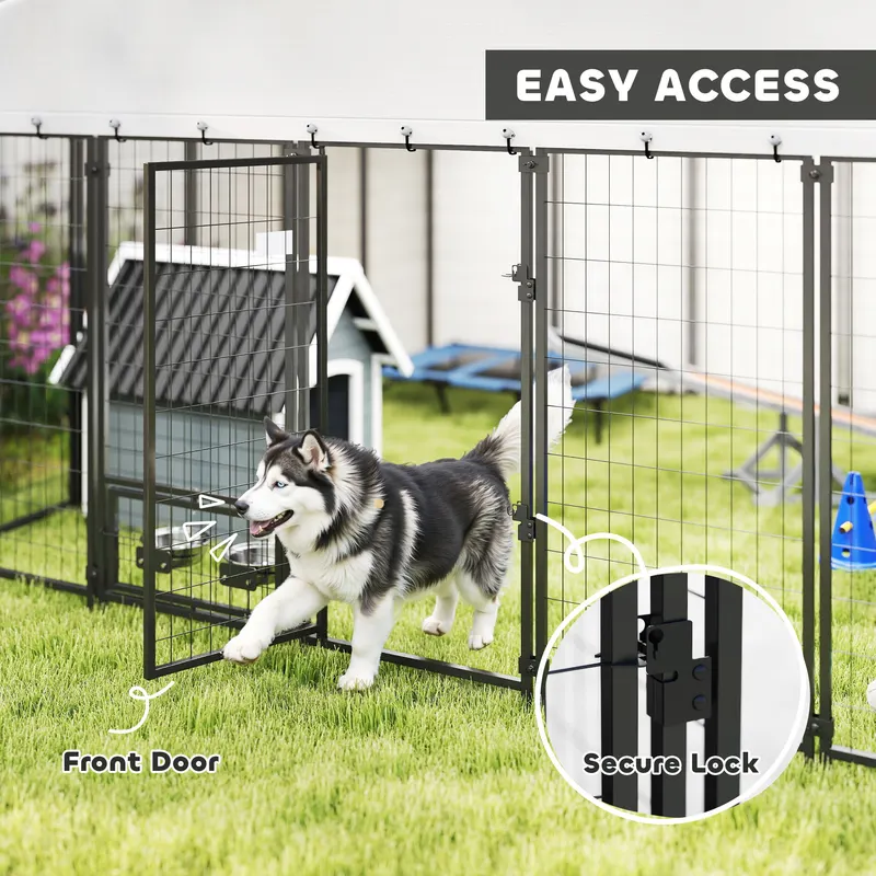 Outdoor Dog Kennel — Dog Kennel Outside Run with 360° Rotating — photo 6