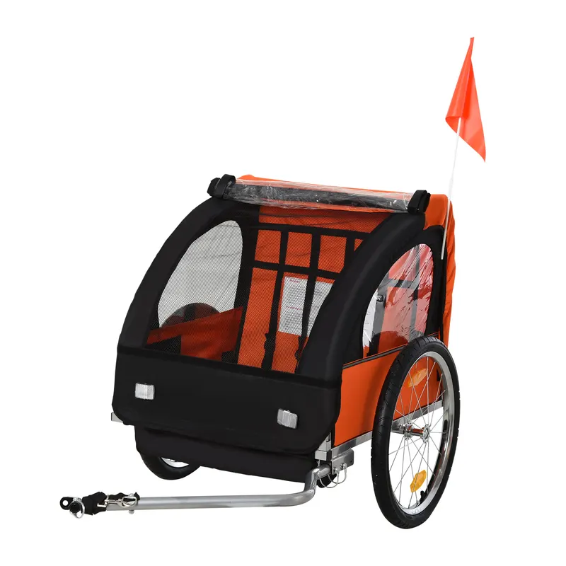 2-Seat Child Bike Trailer for Kids with a Strong Steel Frame