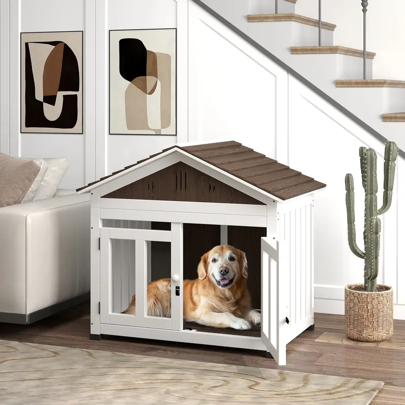 40"L Wooden Dog House Outdoor Indoor for Small — photo 3