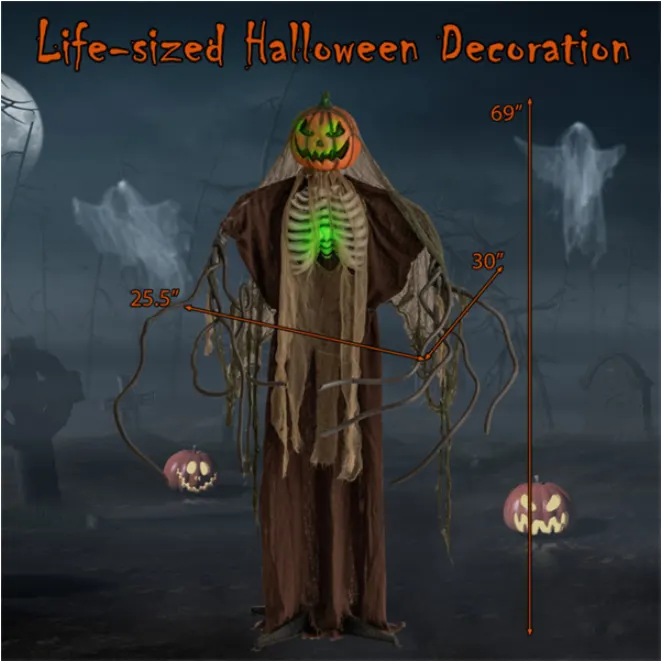 6ft Halloween Animatronic Ghost Pumpkin β photo 2