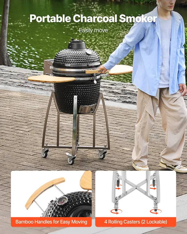Charcoal Smoker and Grill β 18" Kamado Charcoal BBQ Smoker β photo 5