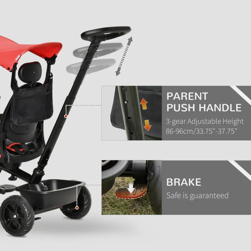 Kids Tricycle 4 in 1 Trike with Reversible Angle Adjustable Seat β photo 5