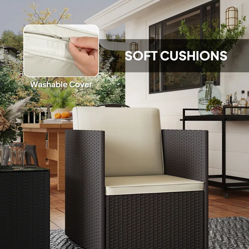 Folding Wicker Bistro Set — 3 Piece Patio Furniture Set — photo 7