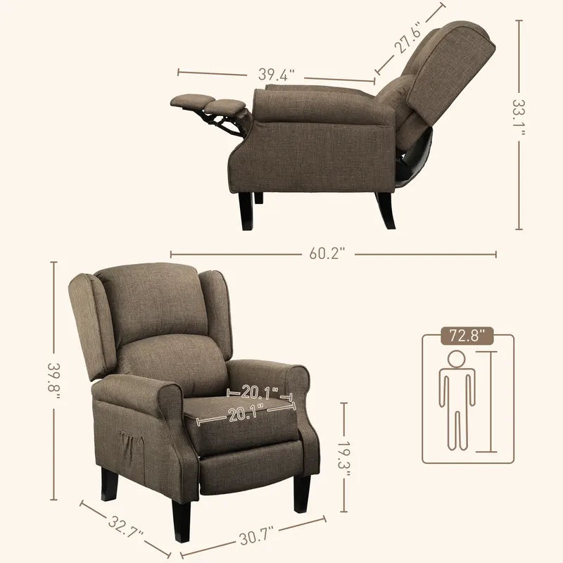 Vibration Massage Recliner Chair for Living Room with Heat β photo 8