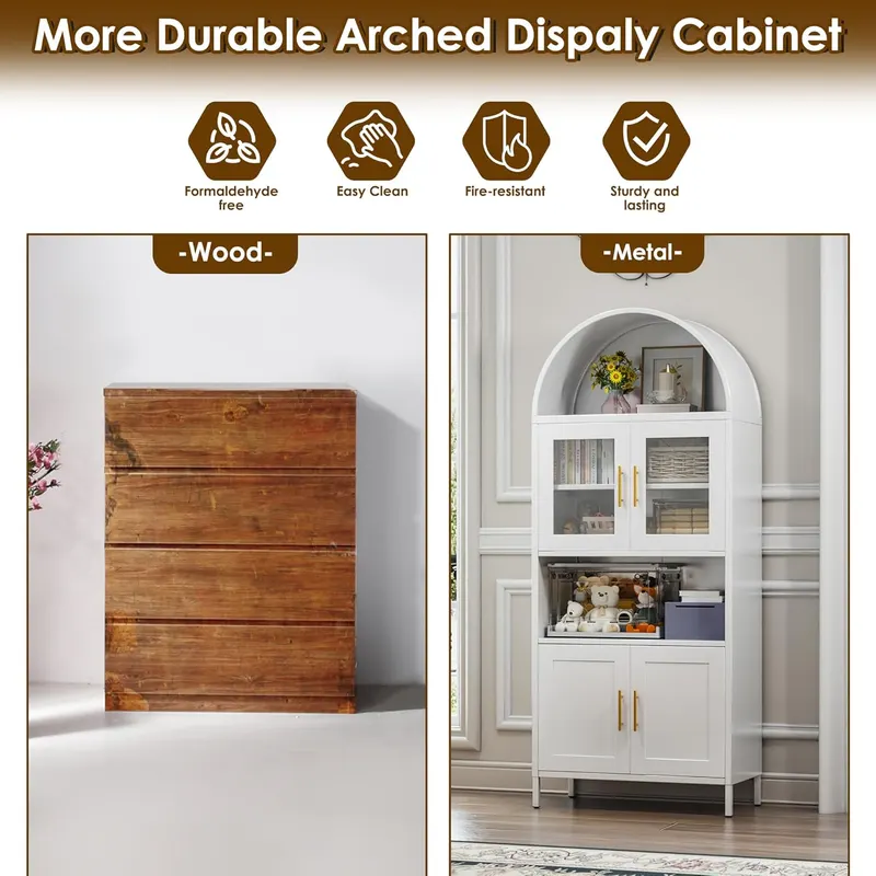 73 in Tall Metal Arched Cabinet β photo 6