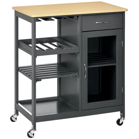 Rolling Kitchen Island with Storage