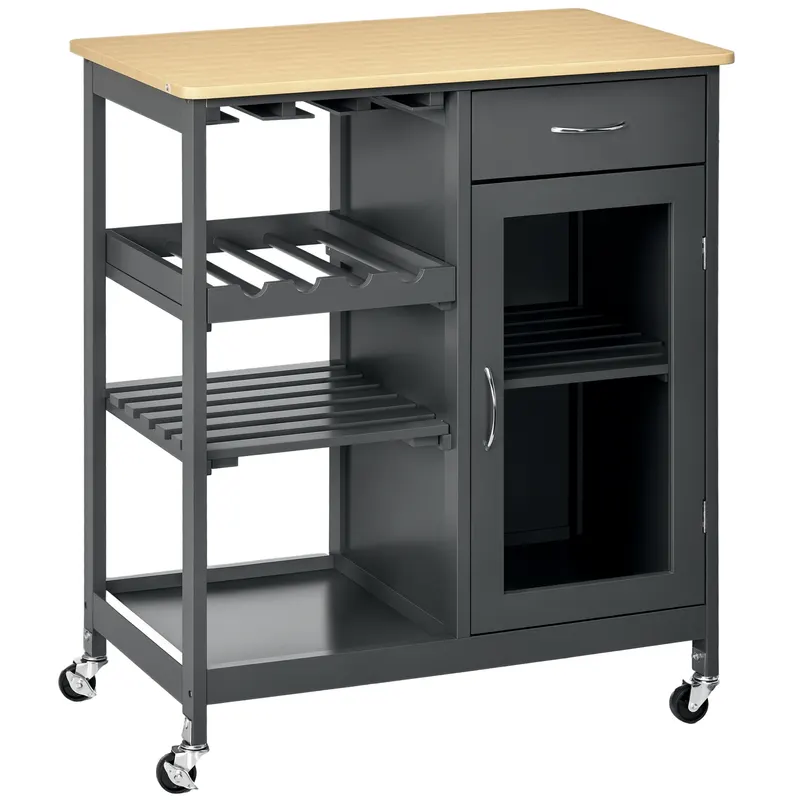 Rolling Kitchen Island with Storage