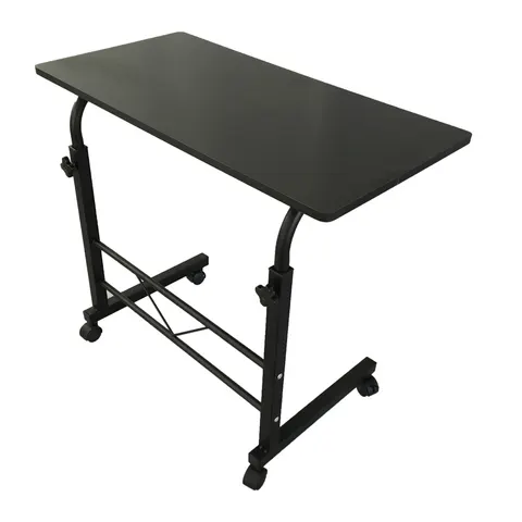 80cm Adjustable Tray Table Rolling Sofa Side Snack Table