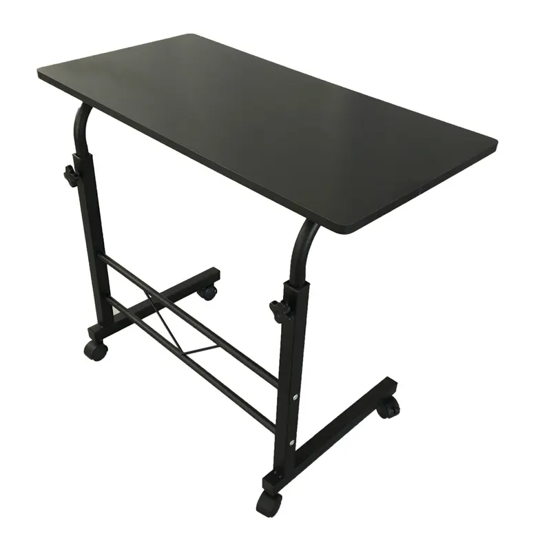 80cm Adjustable Tray Table Rolling Sofa Side Snack Table