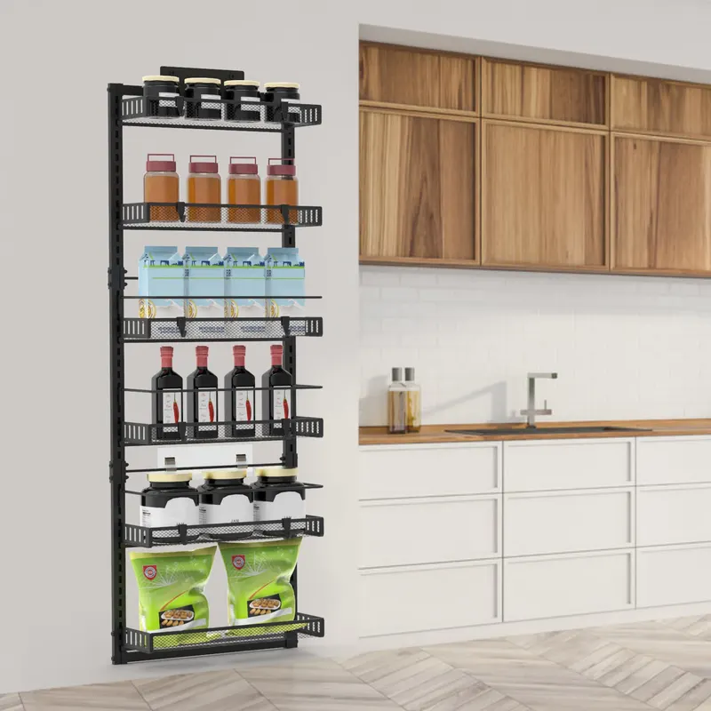 Black-white Options -- 1Pc Over the Door Pantry Organizer 6-Tier — photo 6