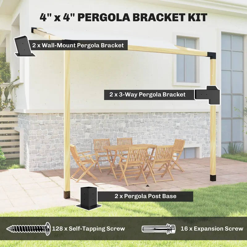 Pergola Kit — 15° Slanted Pergola Bracket Kit with 3-Way — photo 5