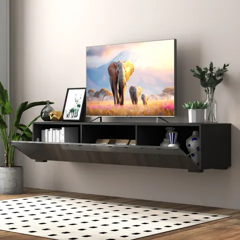 Modern Entertainment Center with Storage Media Console