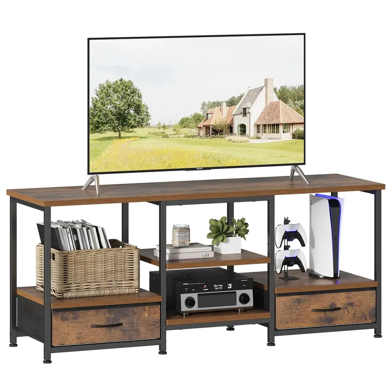 TV Stand with 2 Fabric Drawers