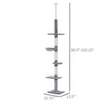 9 Foot Adjustable Height Floor to Ceiling Vertical Cat Tree — photo 5