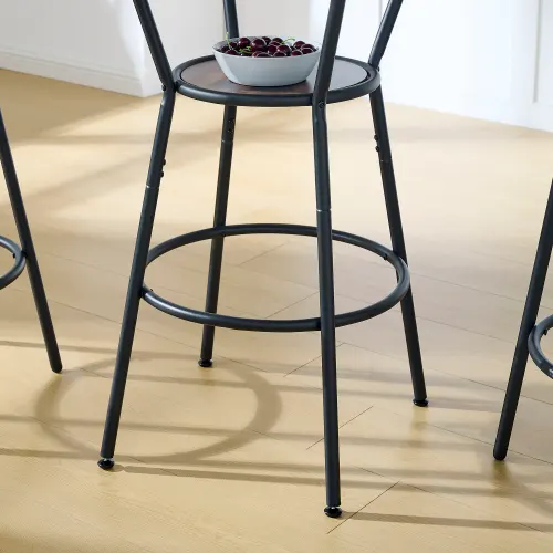 Round Bar Table and Stool Set with Shelf β photo 2