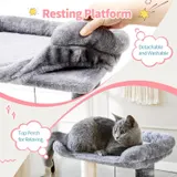 Small 4-in-1 Cat Tree Tower with Self-grooming Brush and Natural — photo 6