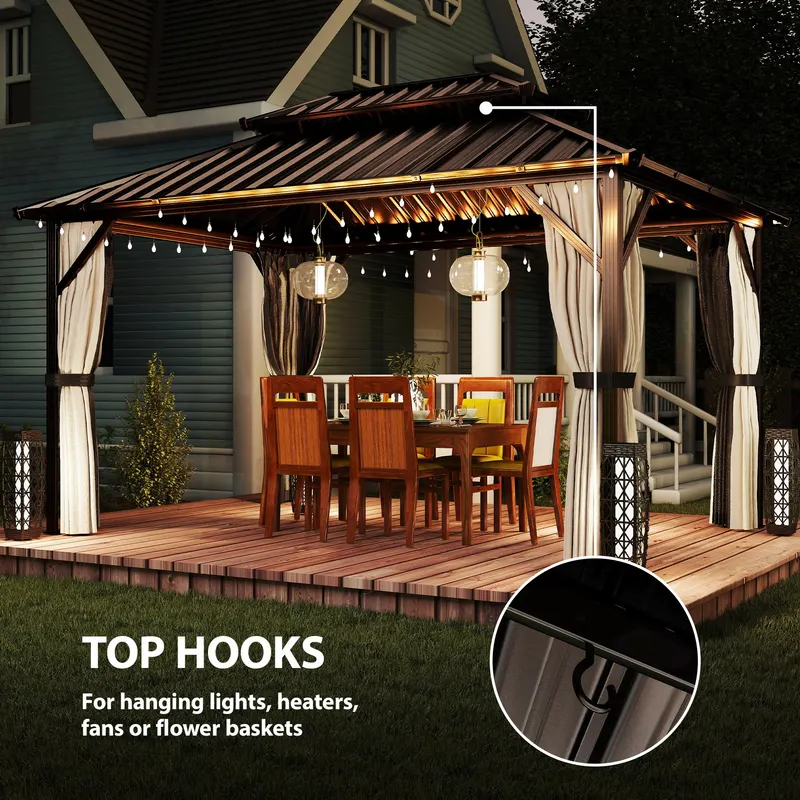 Hardtop Gazebo with Double Galvanized Steel Roof Canopy — photo 5