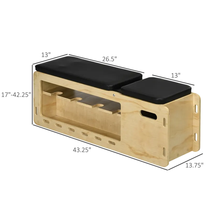 Wooden Workout Bench with Dumbbell Rack and Resistance Bands β photo 5