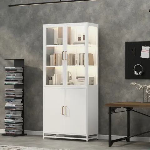 76.75 Tall Display Cabinet — with Glass Doors and LED Lights