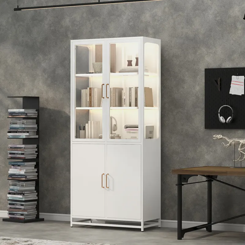 76.75 Tall Display Cabinet — with Glass Doors and LED Lights