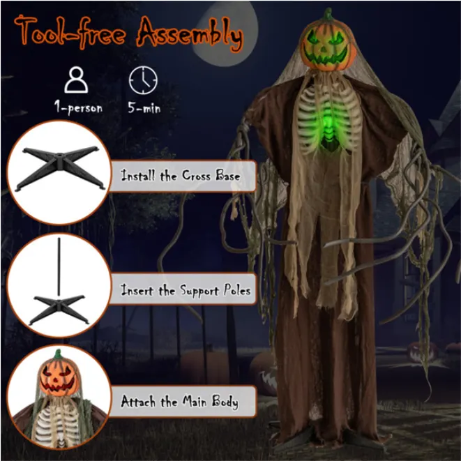 6ft Halloween Animatronic Ghost Pumpkin β photo 4