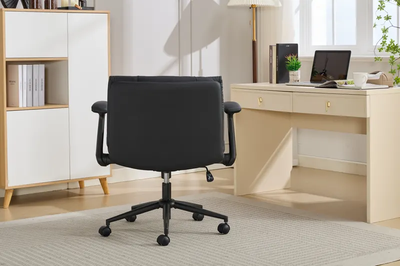 With Flip-up Armrests Leather — Cross Legged Office Chair — photo 3