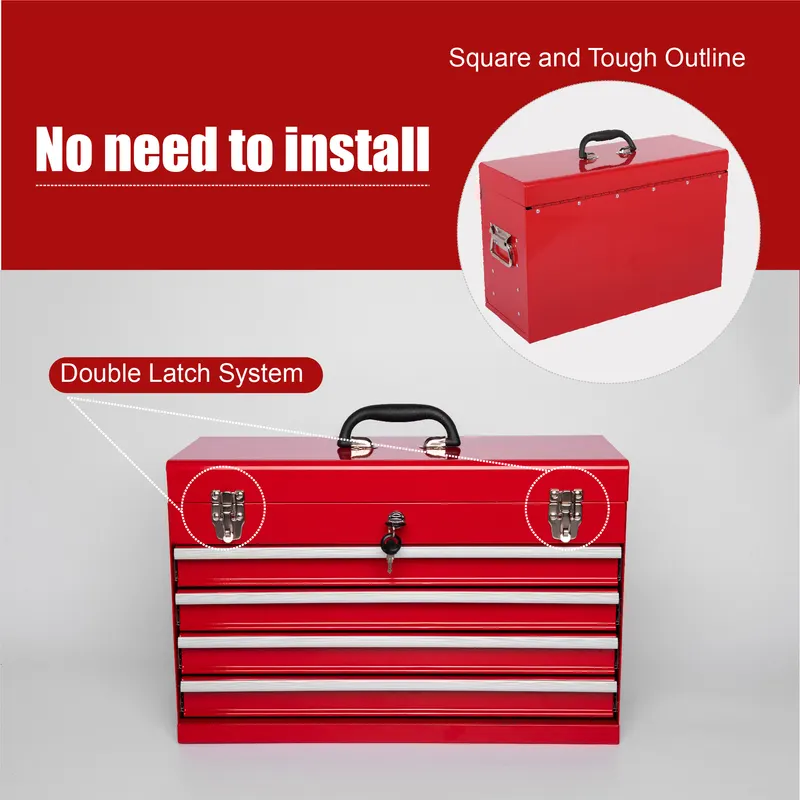 Heavy Duty Metal Tool Box — 21-inch — photo 7