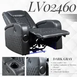 Alair Dark Gray Leather Aire Power Motion Recliner W Bluetooth — photo 5