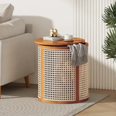 15.70 Round End Table — Hollow Woven Side Table
