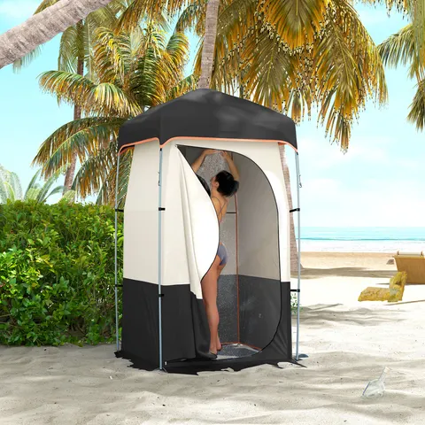 Camping Shower Tent — Portable Privacy Shelter with Solar Shower