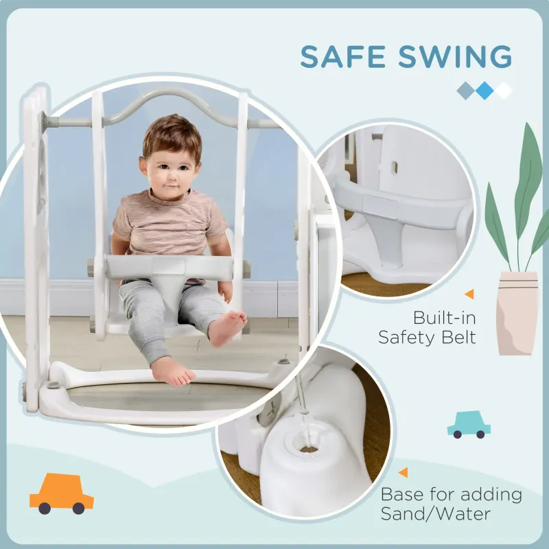 6-in-1 Slide and Swing Set Baby Swing Playset Indoor β photo 6