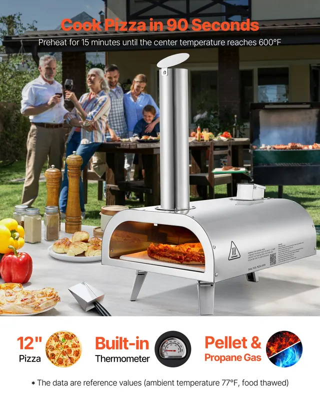 12' Outdoor Pizza Oven Portable Pellet/gas Pizza Oven — photo 3