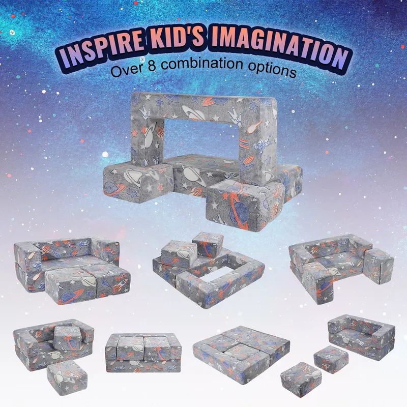 Kids Couch β 4Pcs Toddler Couch Sofa Bed β photo 3
