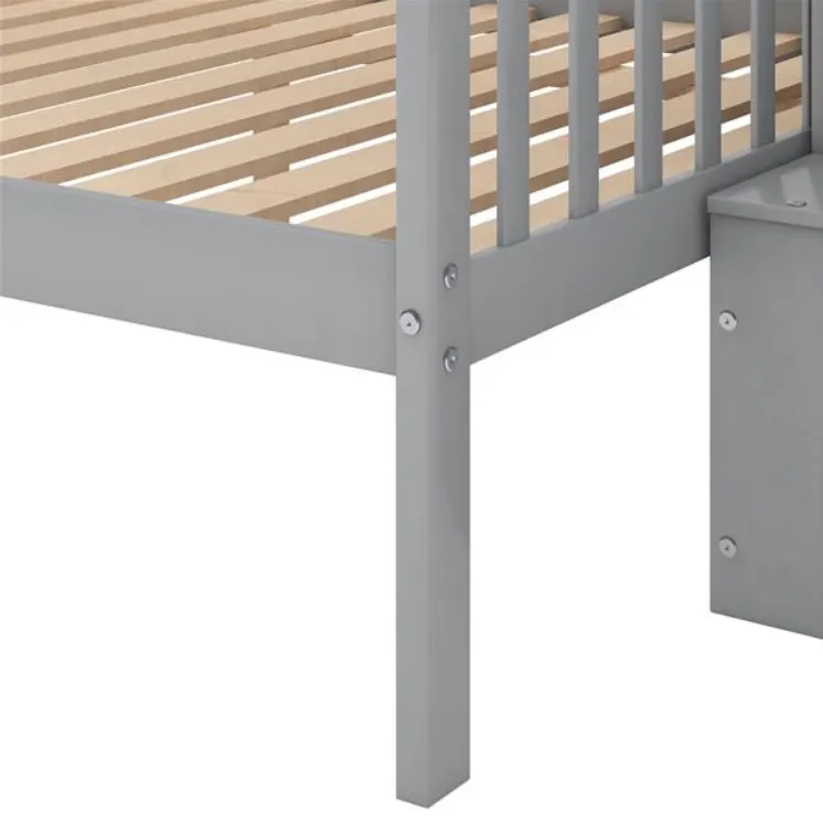 Twin Over Full Stairway Bunk Bed with Storage — photo 3
