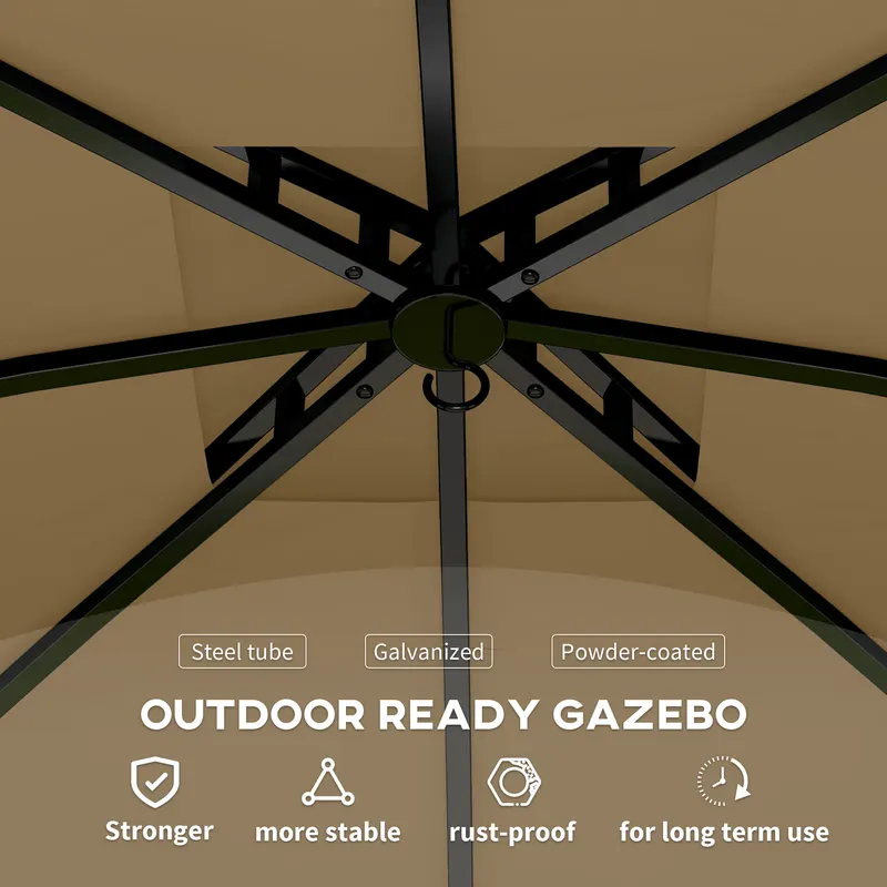Outdoor Gazebo — Double Roof Patio Gazebo with Curtains — photo 8