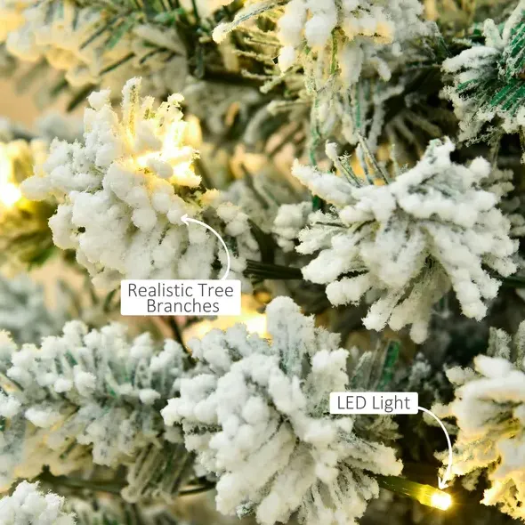 6 Ft Pre-lit Snow-flocked Slim Douglas Fir Artificial Christmas — photo 7