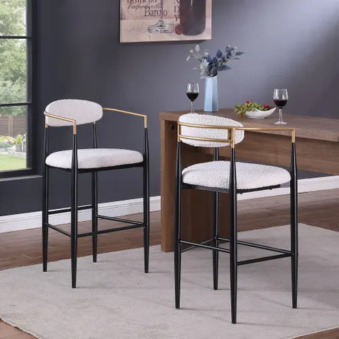 Barstools Set of 2 β Counter Height Upholstered Bar Stools