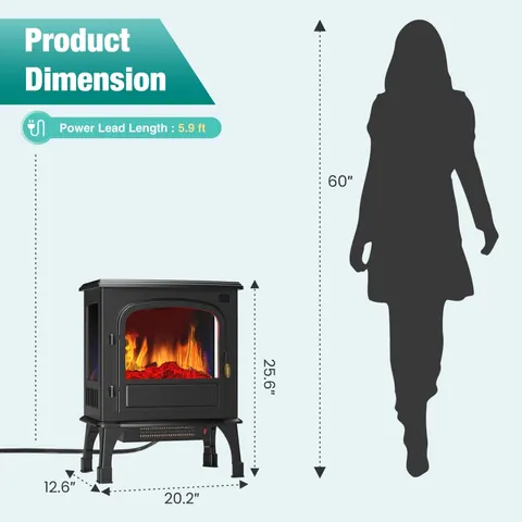 Electric Fireplace Heater — 26 Freestanding Electric Fireplace