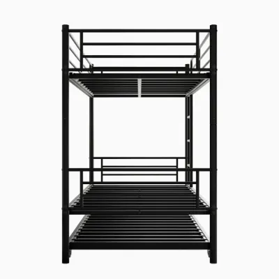 Twin Bunk Bed with Trundle Metal Bunkbeds with Ladder — photo 4