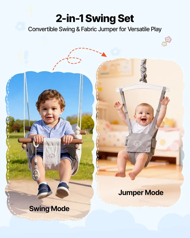 Toddler Swing and Jumper — 2 in 1 Swing Set and Bouncer — photo 2