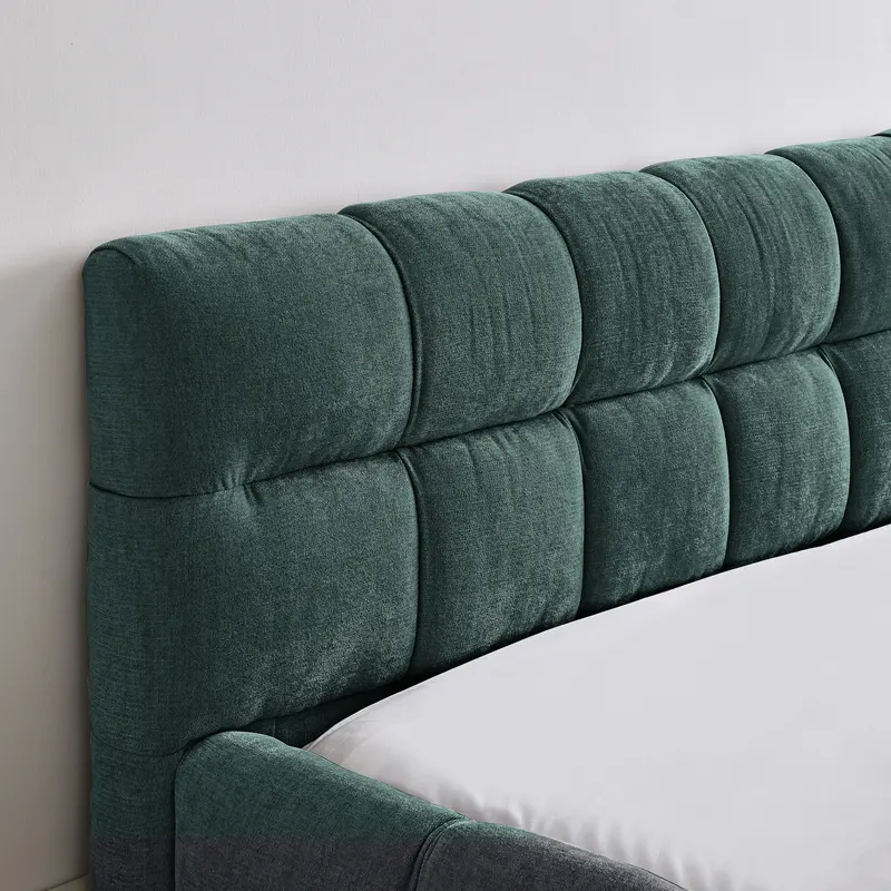 Queen Size Upholstered Bed Frame with Thick Fabric — photo 4